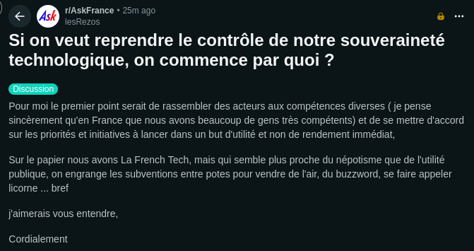La manipulation de l'information sur Reddit,
par les mods de commu qui se disent "FR" sur reddit

Ca drop des posts pour des… (image 1/2)